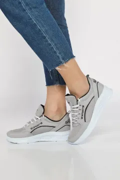 Bağcıklı Kadın Spor Ayakkabı Gri