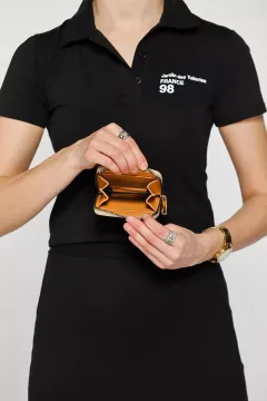 Fermuarlı Kadın Günlük Mini Cüzdan K.bej