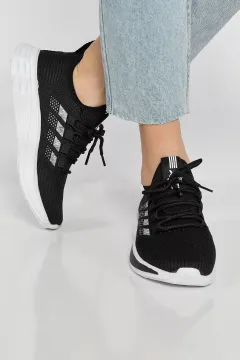 Kadın Bağcıklı Spor Ayakkabı Siyahbeyaz