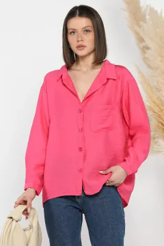 Kadın Oversize Gömlek Pembe