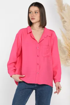 Kadın Oversize Gömlek Pembe